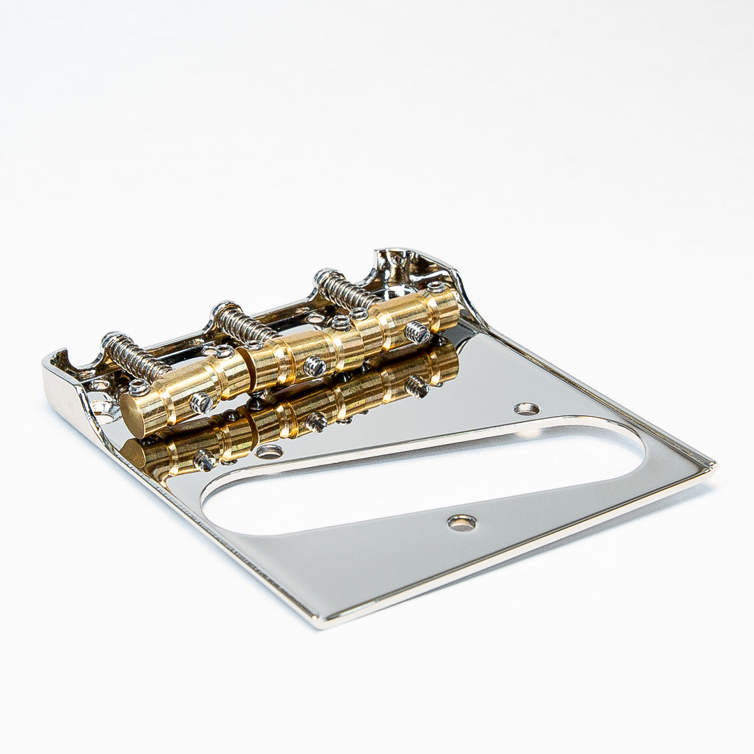 Allparts Telecaster® Bridge with Advanced Plating Compensated Saddles for  use with Bigsby®
