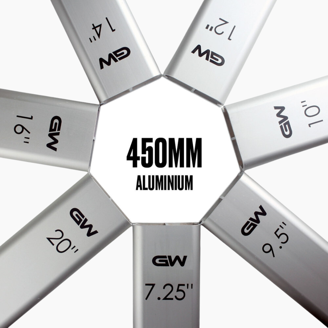 Aluminum radius sanding blocks arranged in a circle