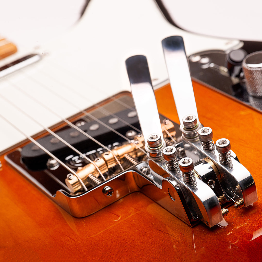 upclose t-bender bridge on a guitar