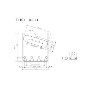 TB-5131-007 Puente Gotoh BS-TC1 en C envejecido para Telecaster®