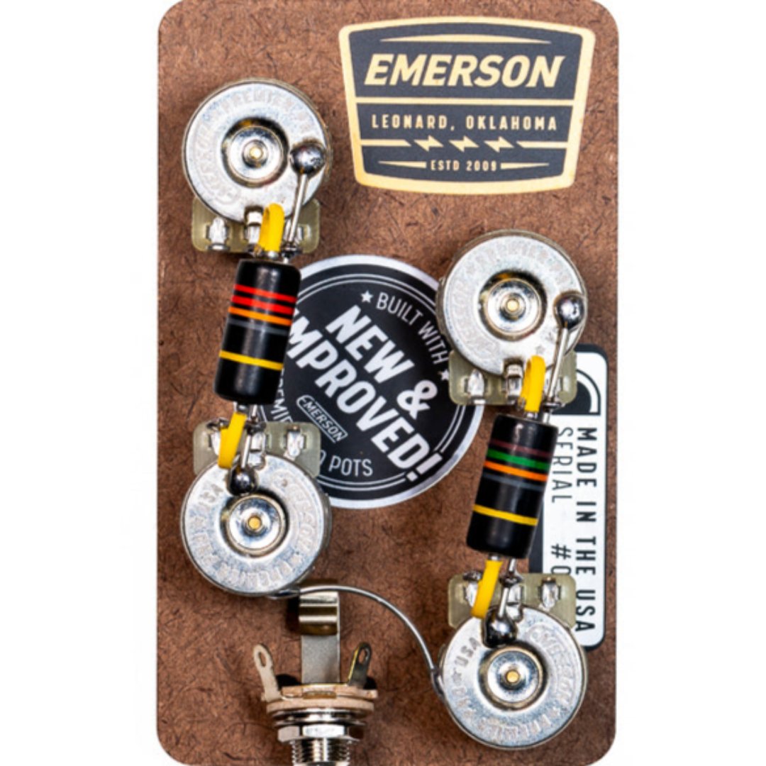 emerson les paul long shaft pot wiring harness front view