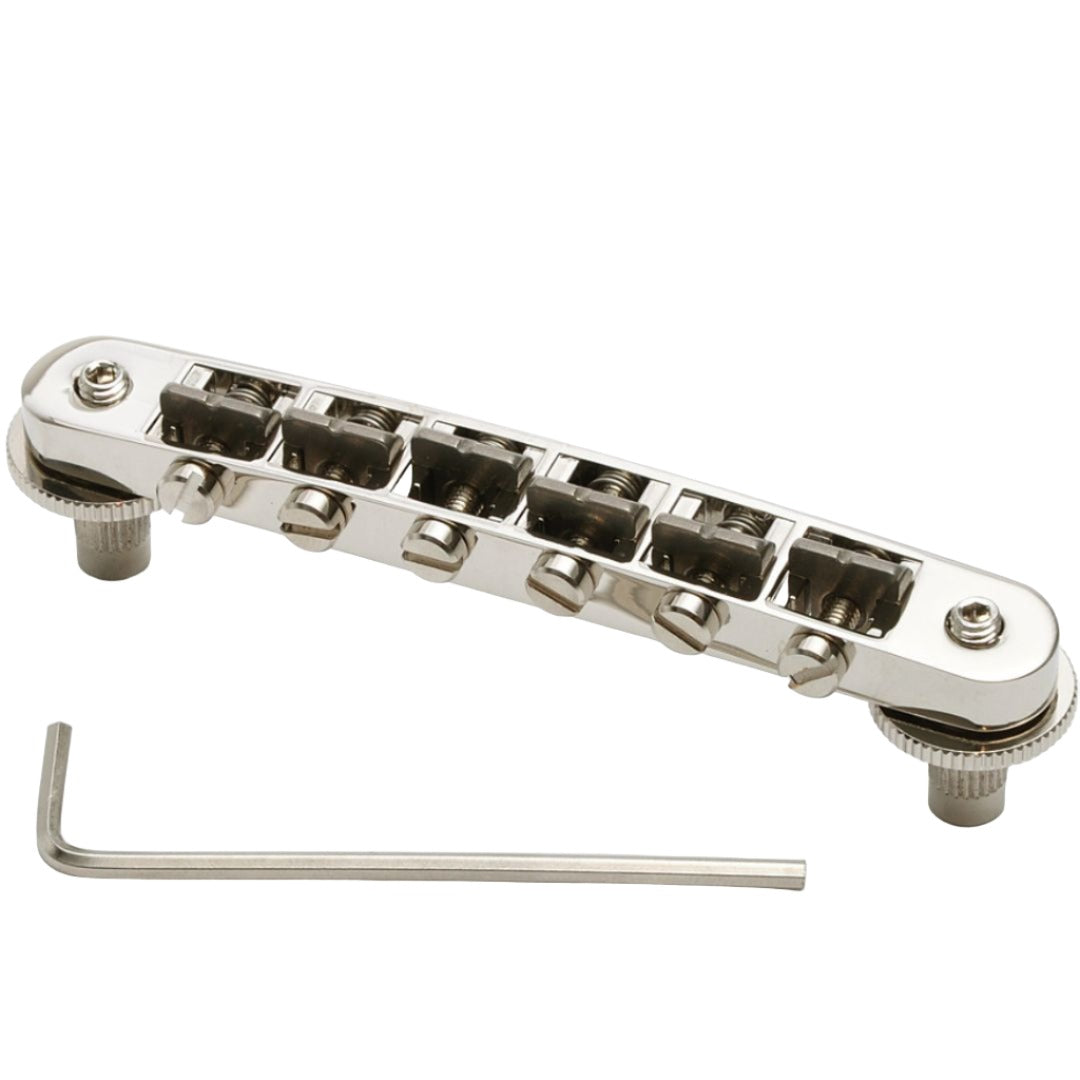 low rider guitar bridge front view nickel