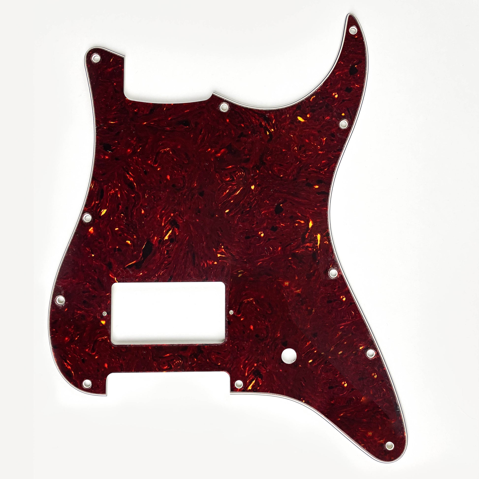 brown tortoise shell pickguard with one pot hole