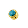 MK-3180 Q-Parts Turquoise Dome Knob - Gold