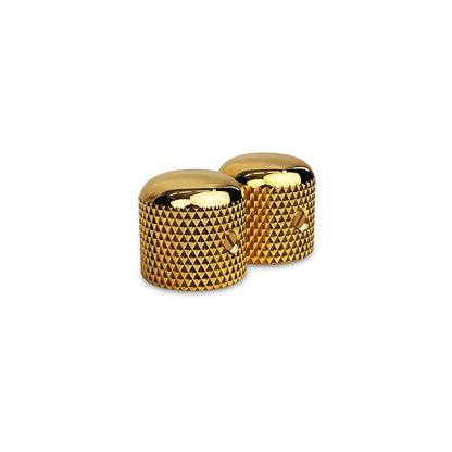 gotoh knurled dome knob set side by side view gold