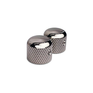 short dome knob set side by side view nickel