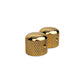 short dome knob set side by side view gold