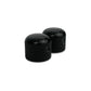 short dome knob set side by side view black