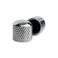 push on knurled dome knob front and bottom view chrome