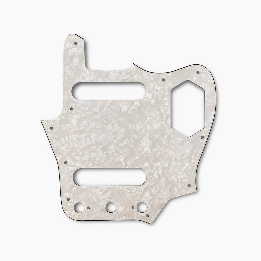 jaguar pickguard front facing 3 ply white pearloid