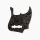 J bass pickguard front view dark black pearloid