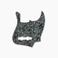 J bass pickguard front view black pearloid