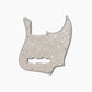 J bass pickguard front view white pearloid