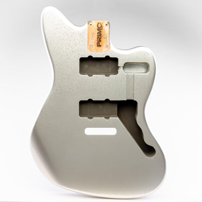 primo silver sparkle jazzmaster body front view