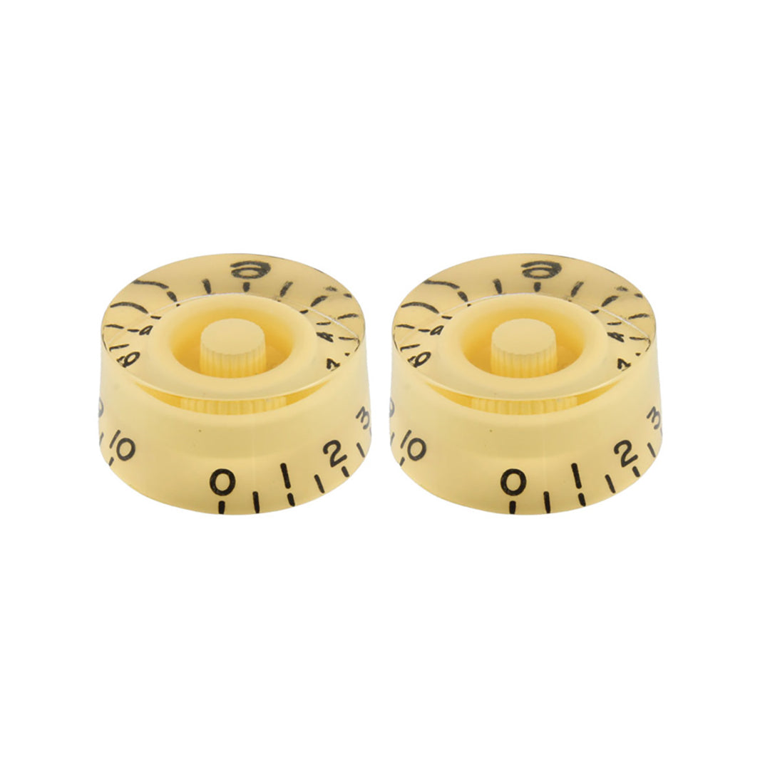 2 cream colored volume knobs