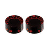 PK-0134 Set of 2 Vintage-style Tinted Speed Knobs - Red tint