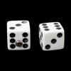 PK-3250 Set of 2 Unmatched Dice Knobs - White