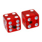 2 red transparent dice knobs