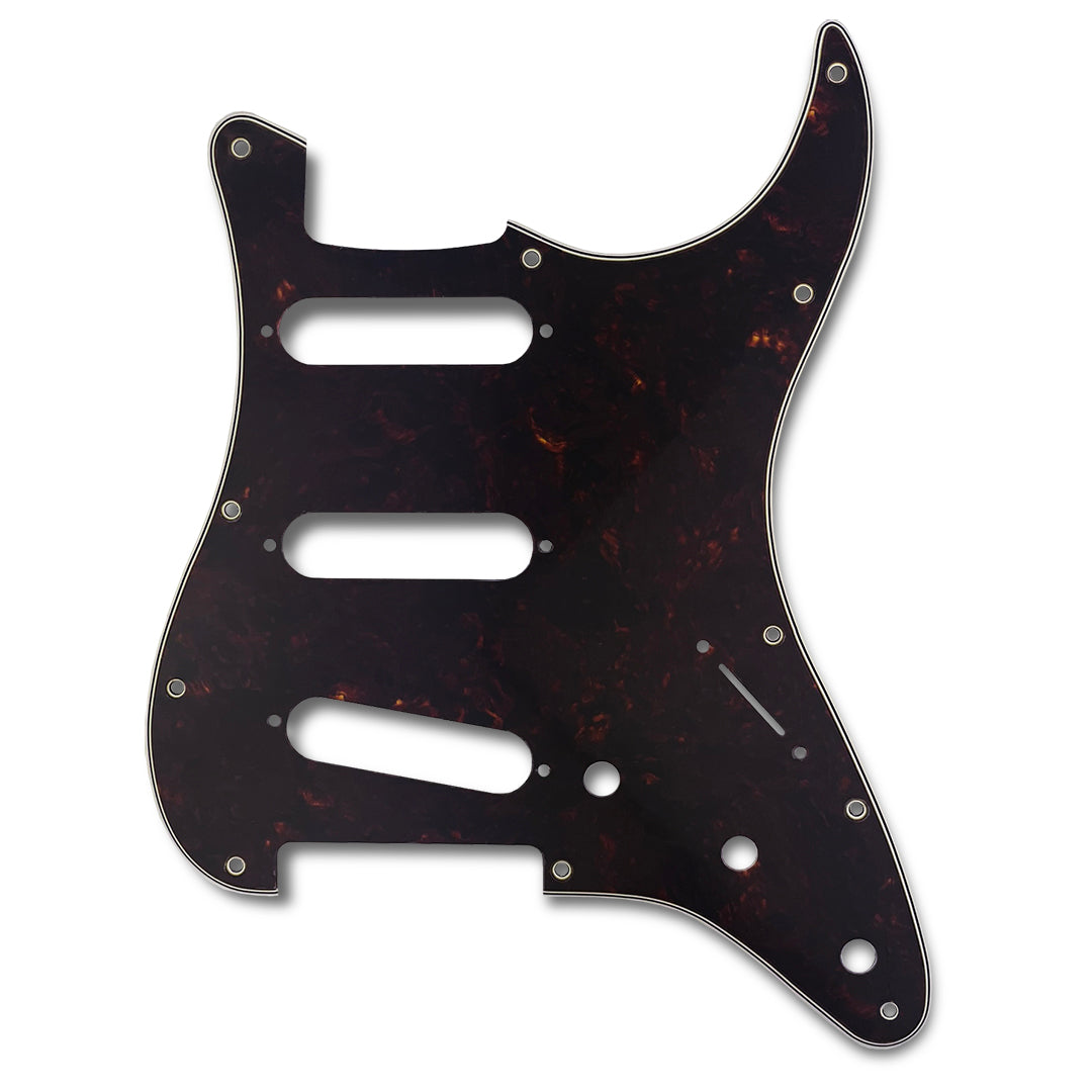 primo pickguard for strat front view 3-ply trotoise