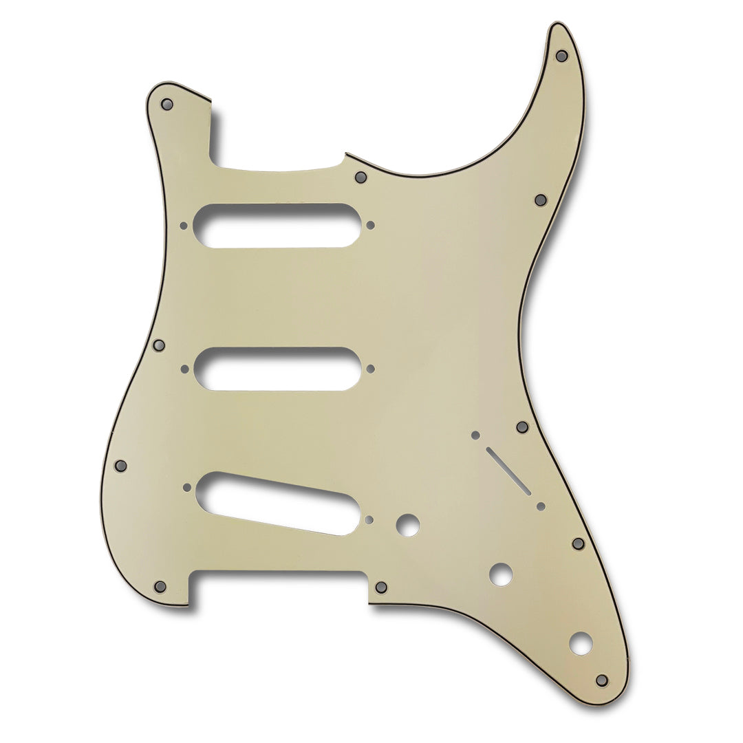 primo pickguard for strat front view 3-ply parchment