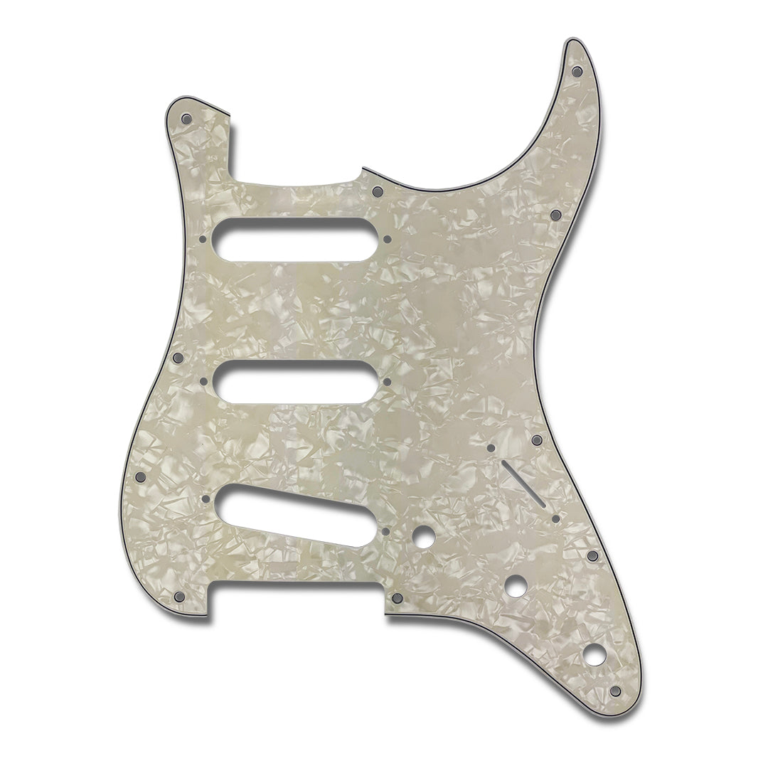 primo pickguard for strat front view 3-ply parchment pearloid