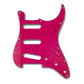 primo pickguard for strat front view 3-ply pink pearloid