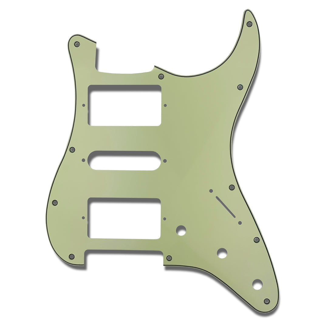 primo hum/single/hum pickguard for strat front view 3-ply mint green