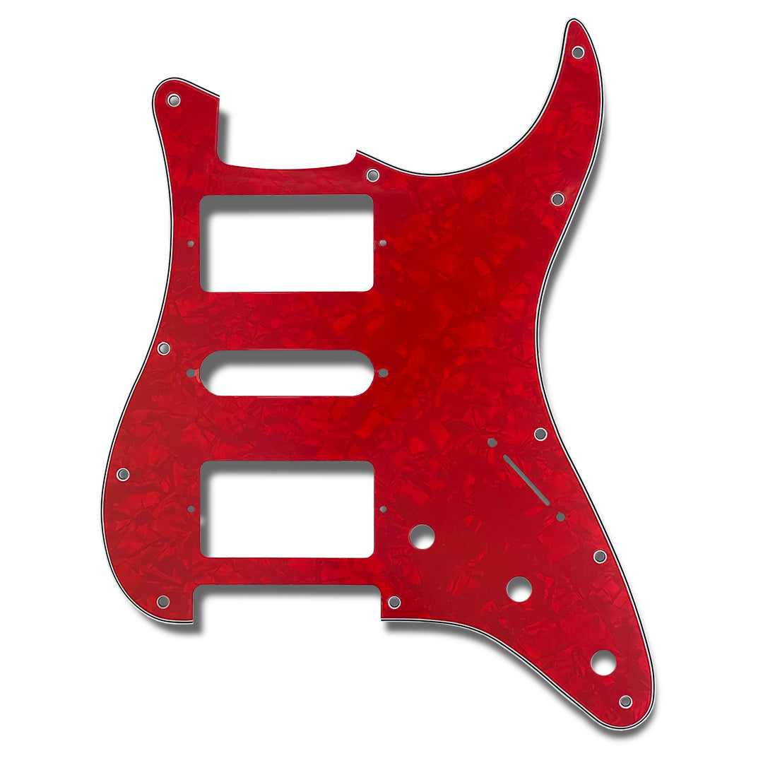 primo hum/single/hum pickguard for strat front view 3-ply red pearloid