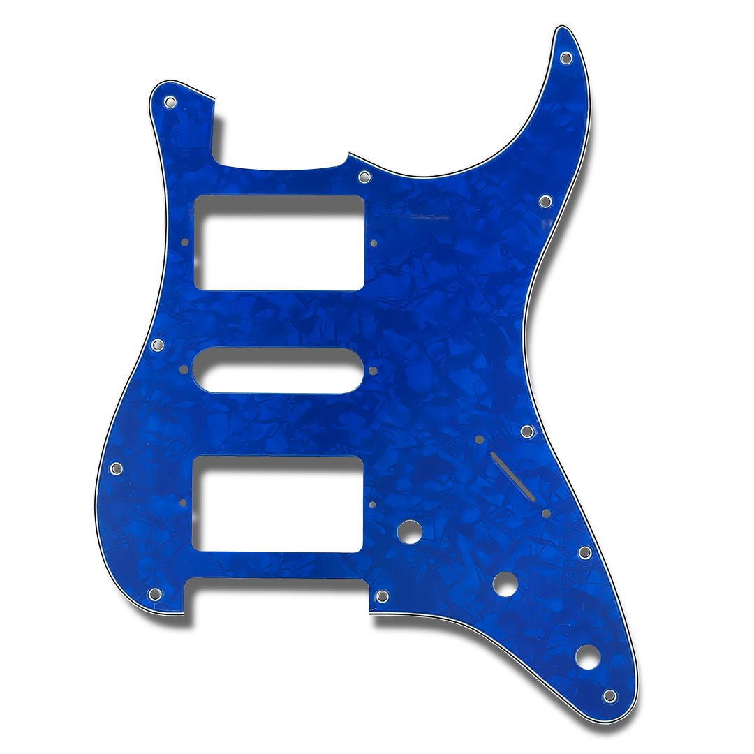 primo hum/single/hum pickguard for strat front view 3-ply blue pearloid