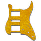 primo hum/single/hum pickguard for strat front view 3-ply yellow pearloid