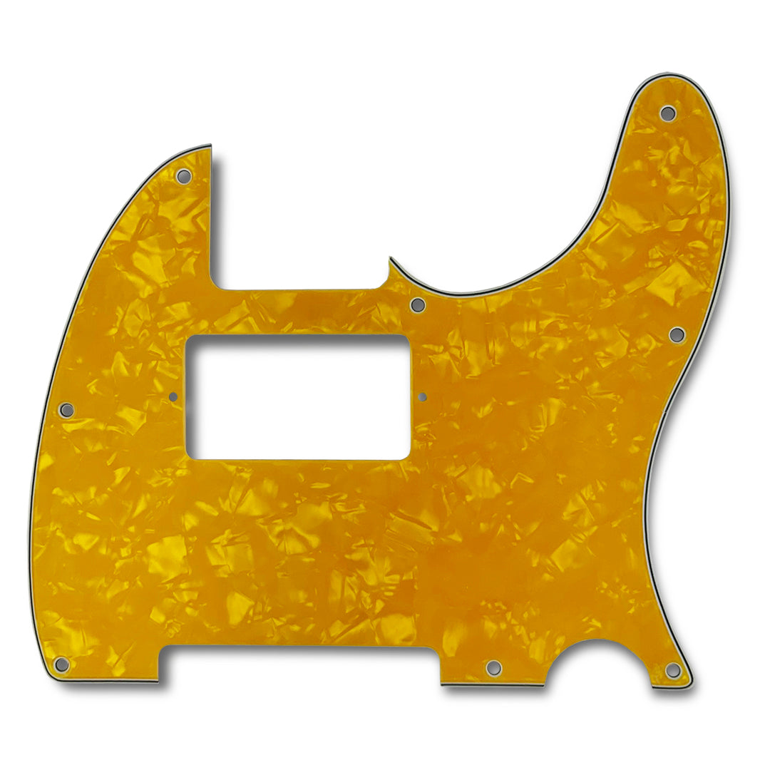 primo tele pickguard humbucker cut 3-ply yellow pearloid