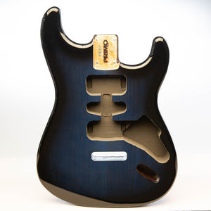 primo midnight ocean burst strat body front view