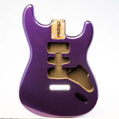 primo royal amethyst strat body front view