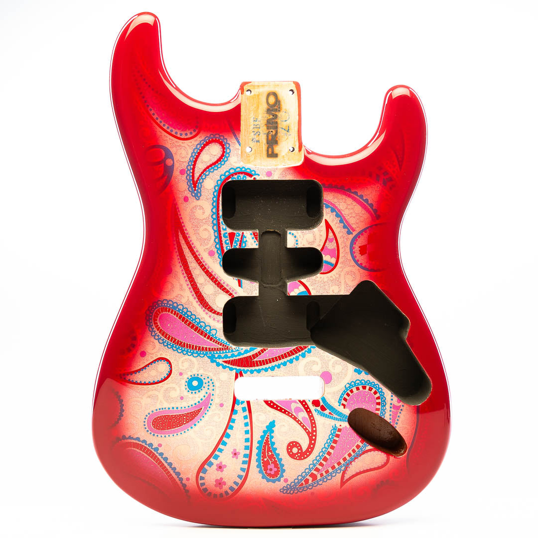 primo fiesta paisley strat body front view