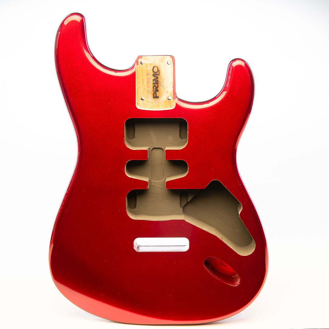 primo red sparkle strat body front view