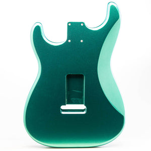 primo mystic teal strat body back view