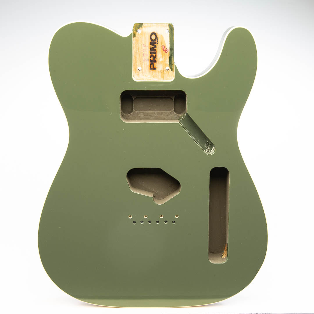 primo burnt sage with cream binding tele body front view