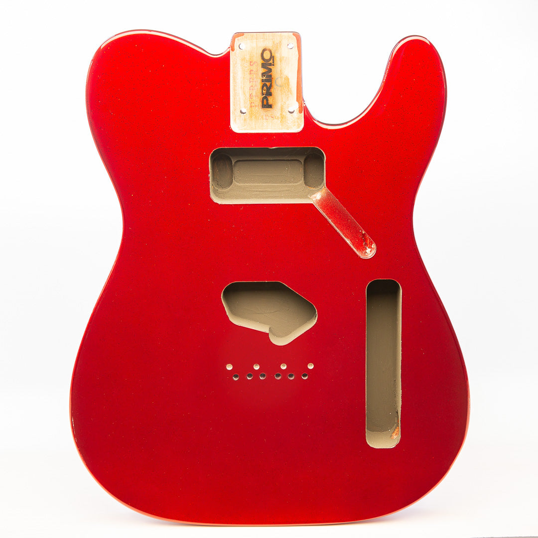 primo red sparkle tele body front view