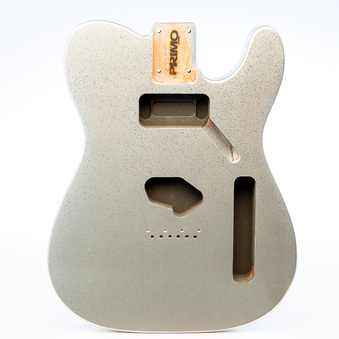 primo silver sparkle tele body front view