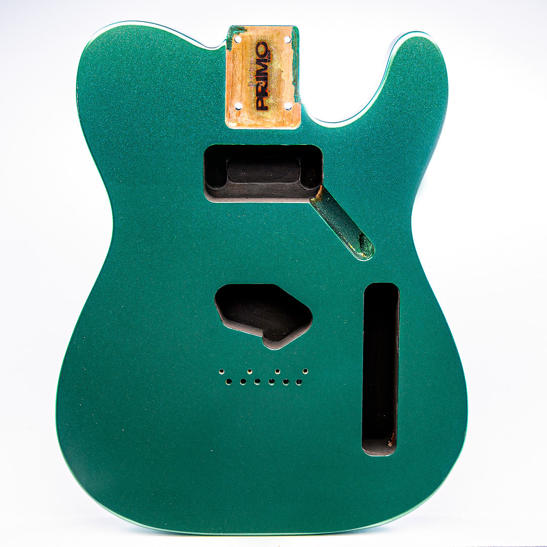 primo mystic teal tele body front view