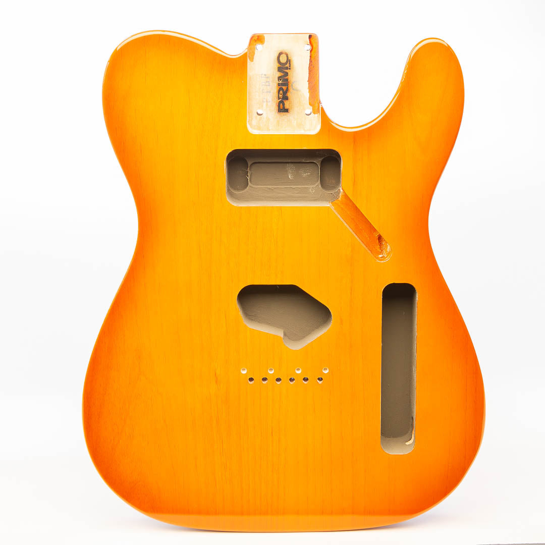 primo vintage burst tele body front view