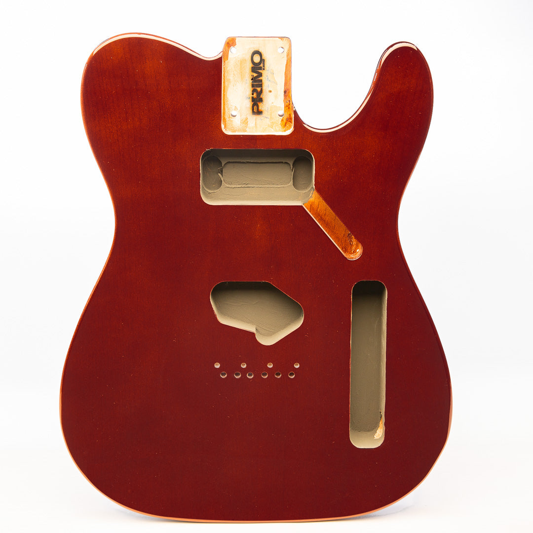 primo chestnut tele body front view