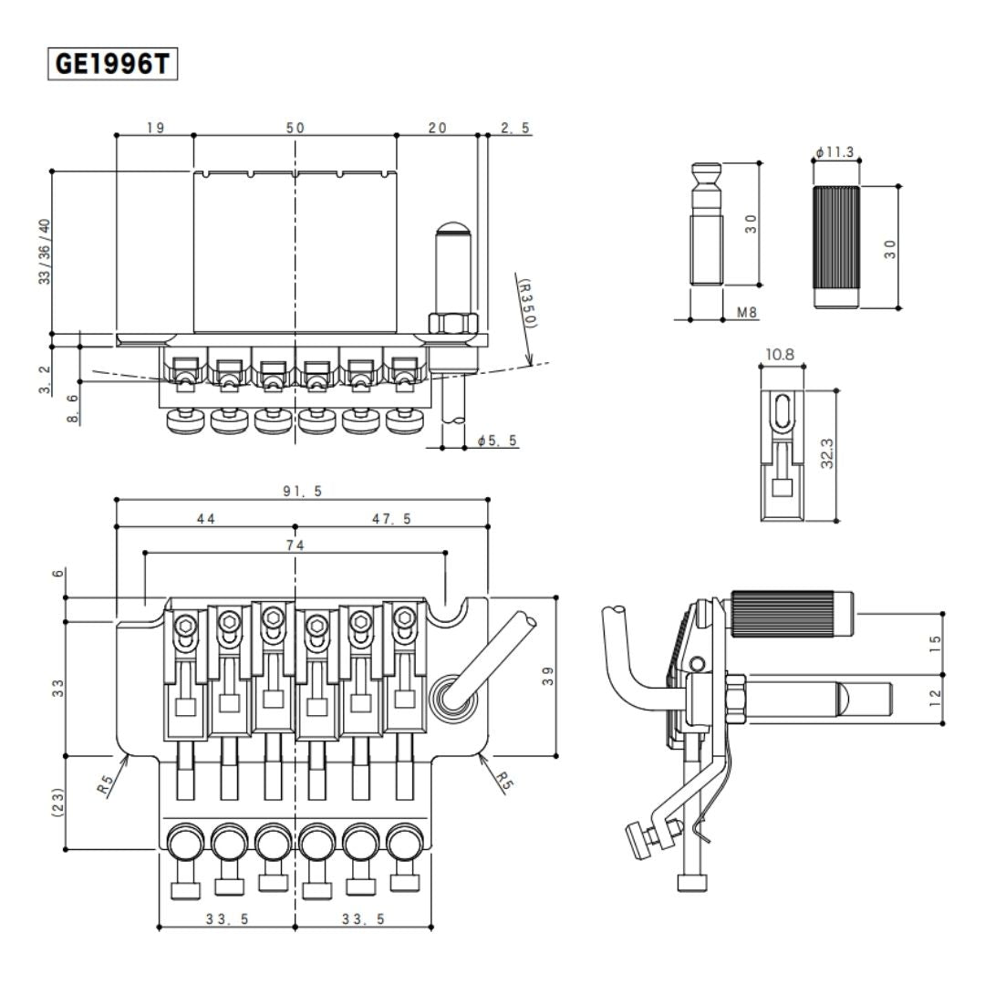 locking trem line drawing