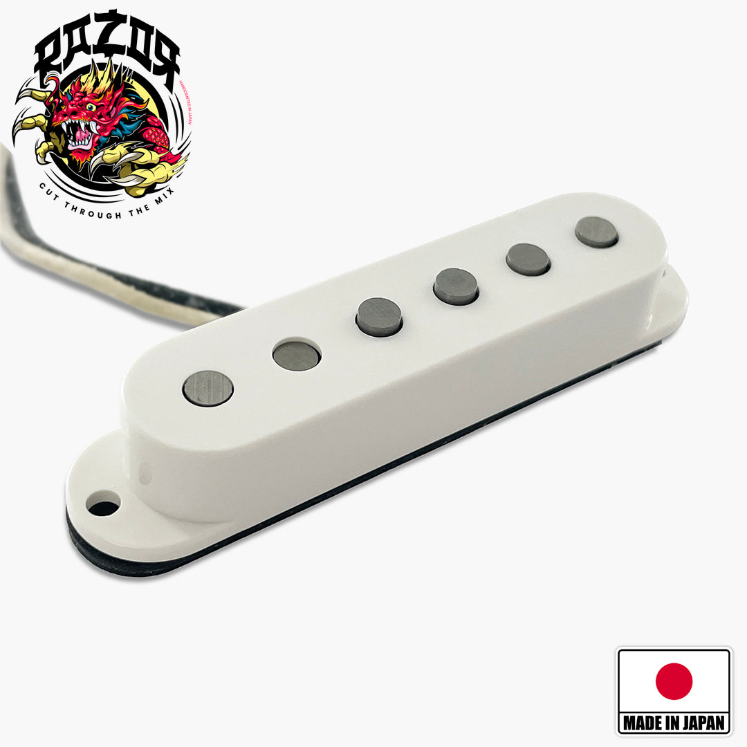 Pastilla central inversa Razor® Mangetsu Full Moon para Stratocaster® - Blanco