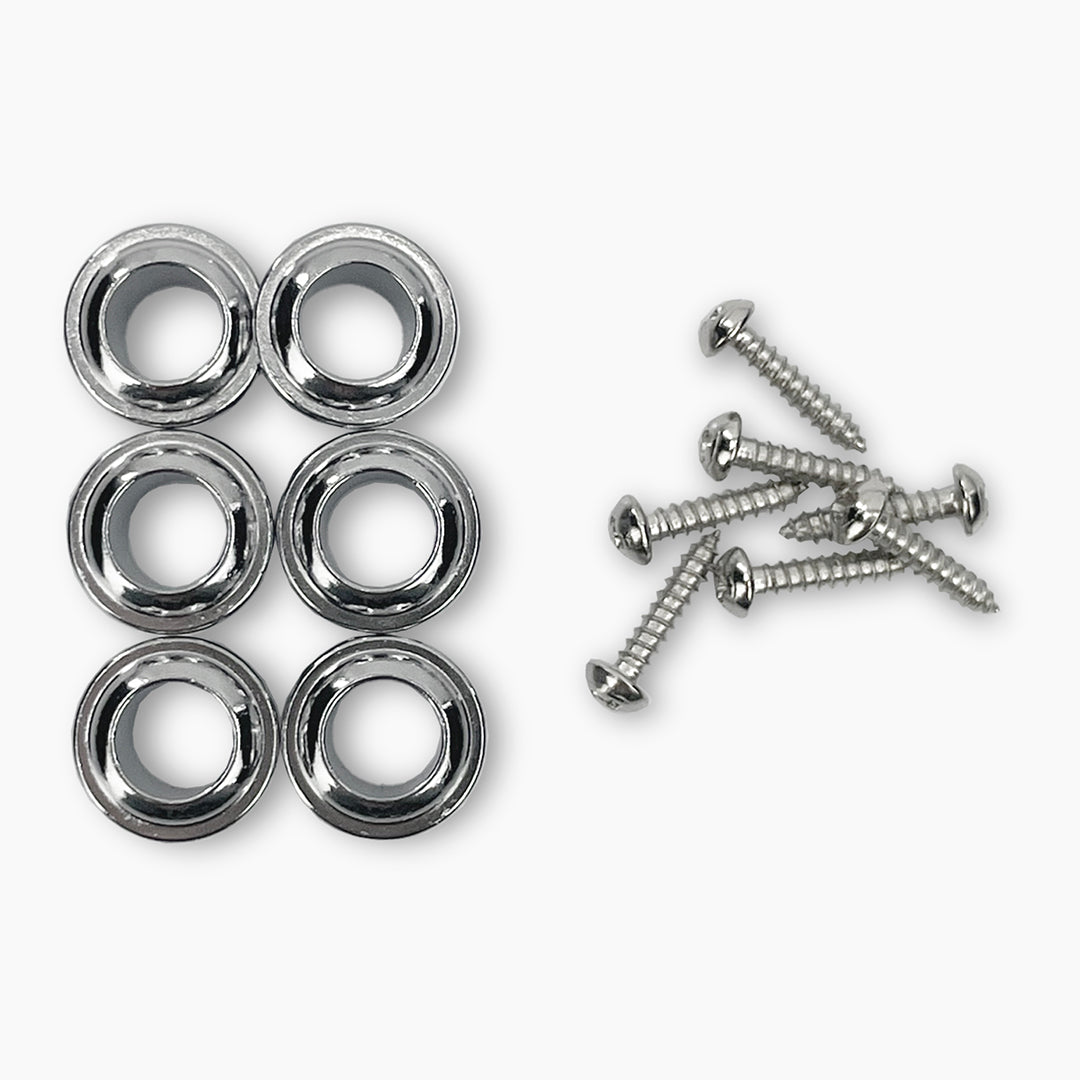 bushing and screw hardware pack top view  nickel