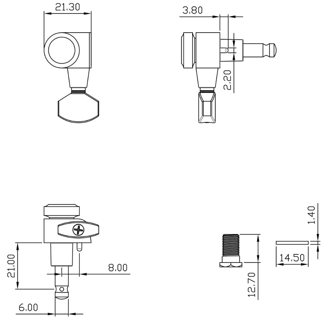 mid sized locking key line drawing