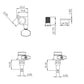 mid sized  in line locking tuner line drawing