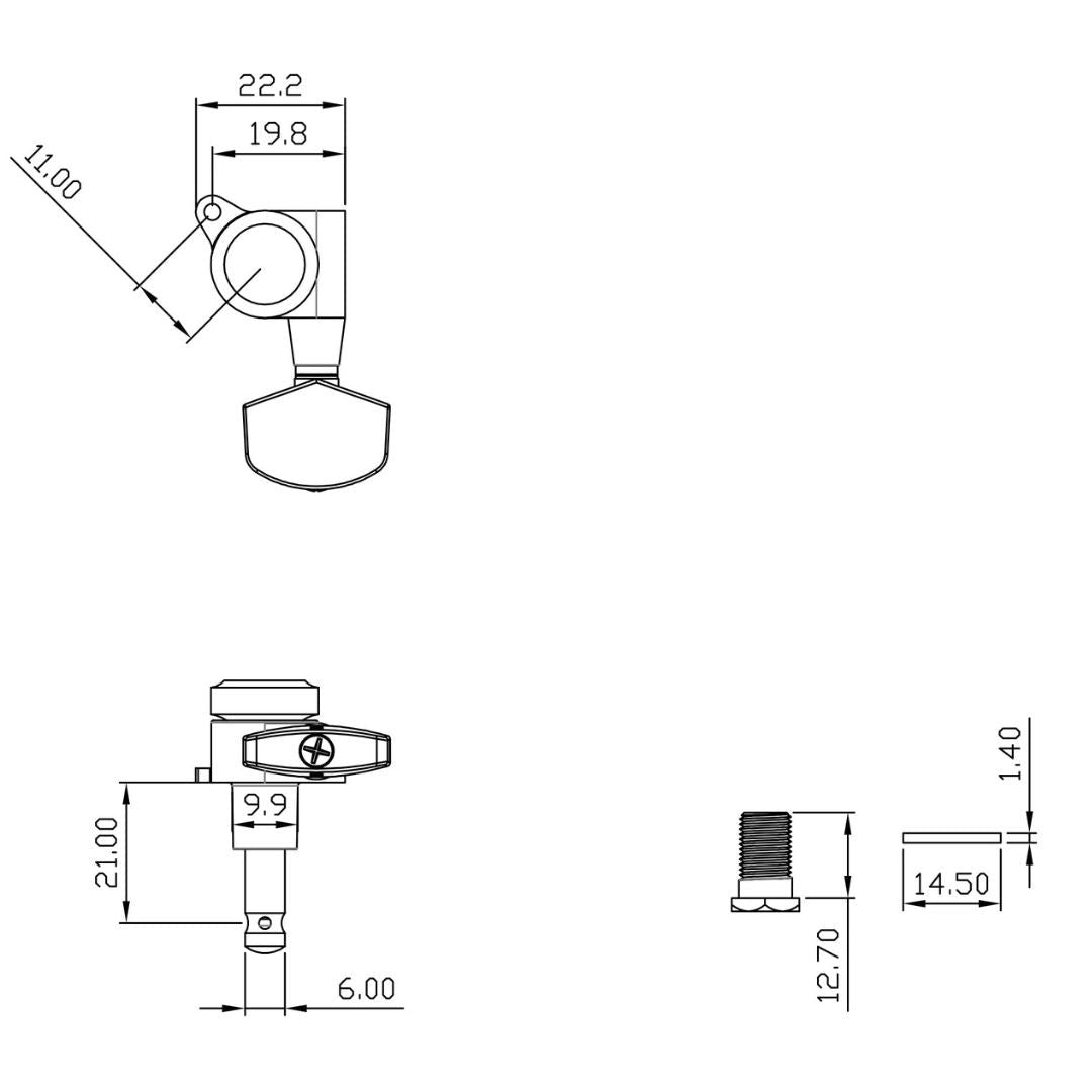 mid sized locking 3x3 line drawing