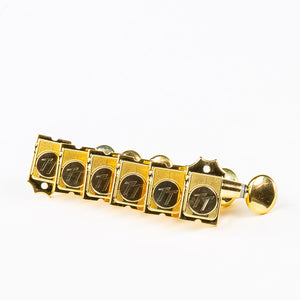 true tune 6 in-line staggered post keys w/ oval button set view gold