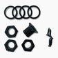 black inline bass key screws, washers, and rings